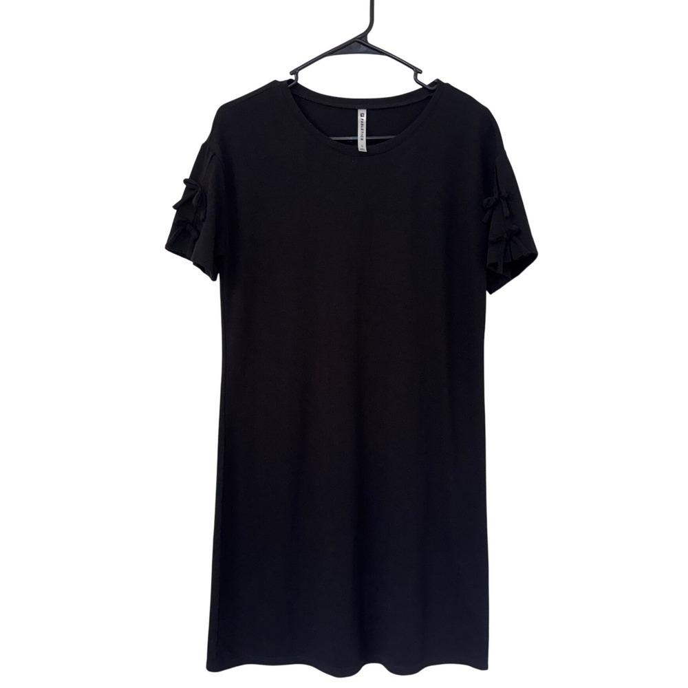 Fabletics Black T Shirt Dress Womens S Short Sleeve Tie Detail Casual Athleisure